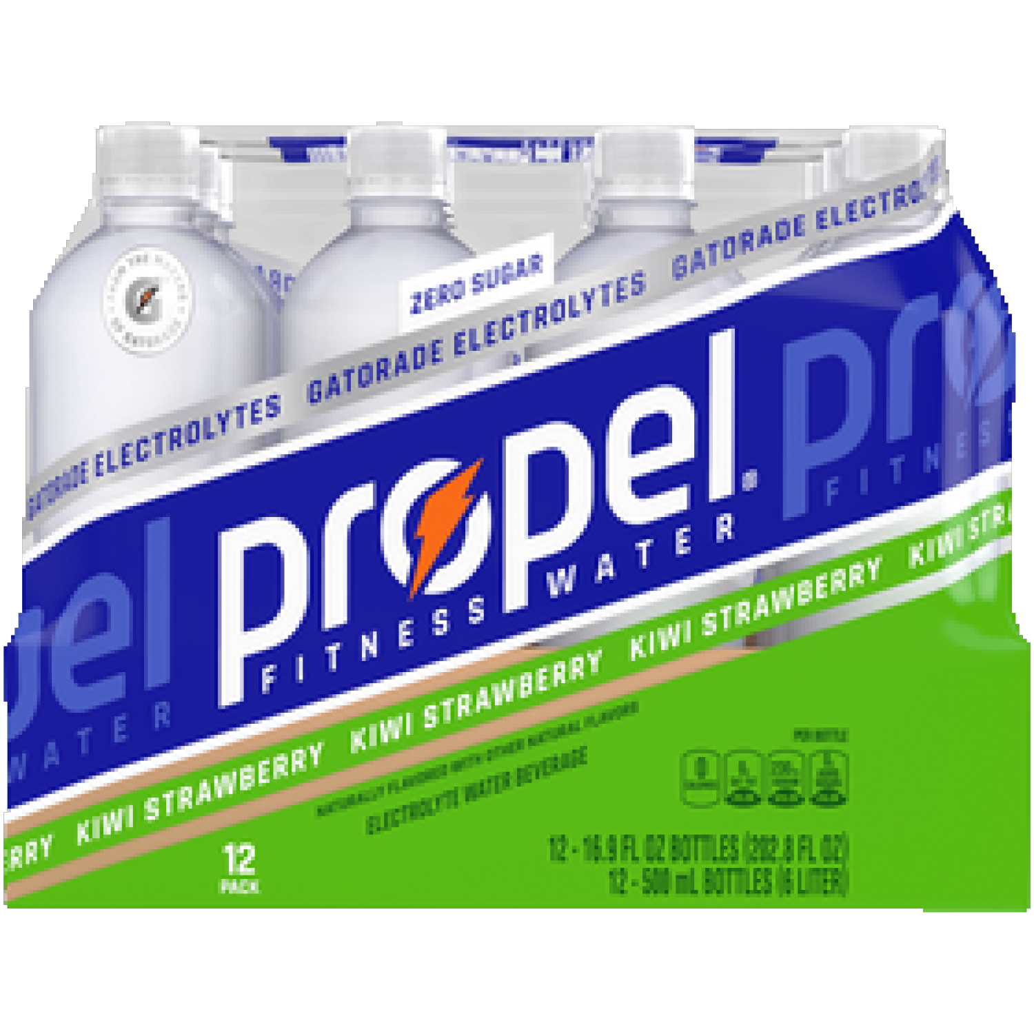 slide 1 of 2, Propel Electrolyte Water Beverage, Kiwi Strawberry, 12 Pack, 12 ct; 16.9 fl oz