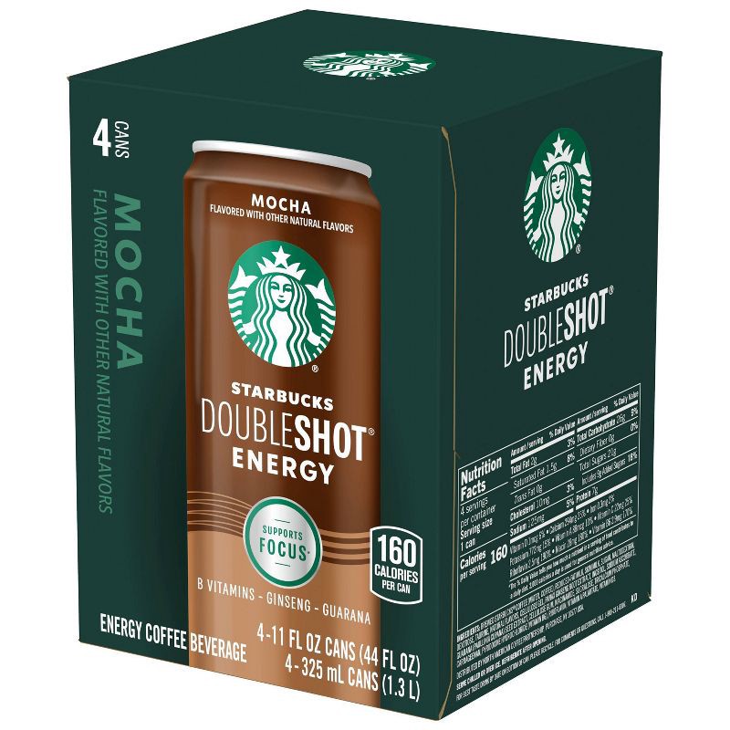 slide 2 of 5, Starbucks RTD Starbucks Doubleshot Energy Mocha - 4pk/11 fl oz Cans, 4 ct; 11 fl oz