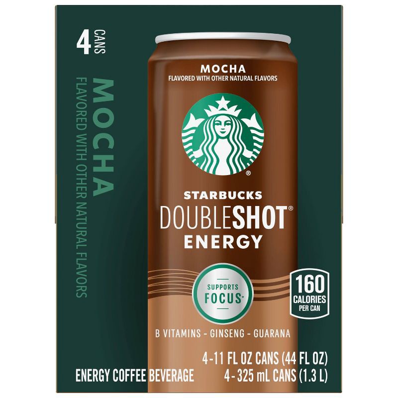 slide 3 of 5, Starbucks RTD Starbucks Doubleshot Energy Mocha - 4pk/11 fl oz Cans, 4 ct; 11 fl oz