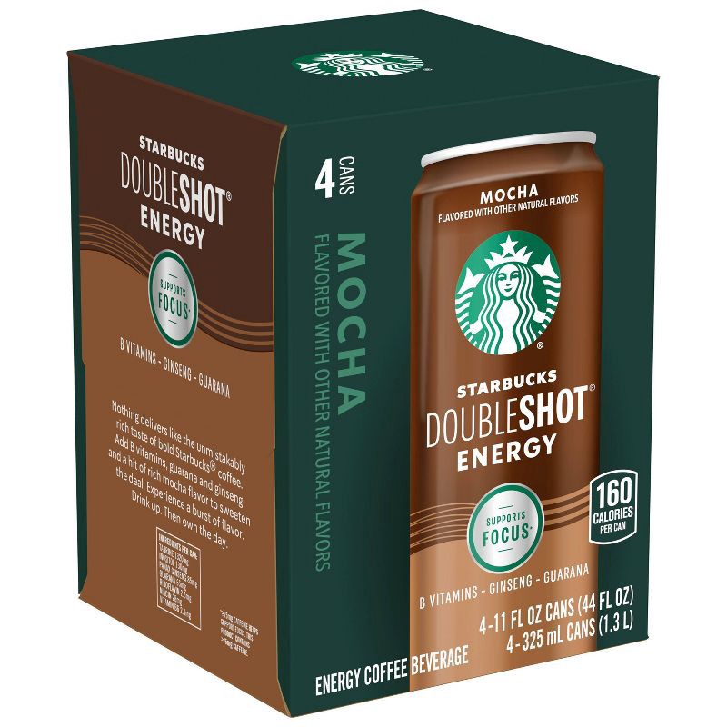 slide 1 of 5, Starbucks RTD Starbucks Doubleshot Energy Mocha - 4pk/11 fl oz Cans, 4 ct; 11 fl oz