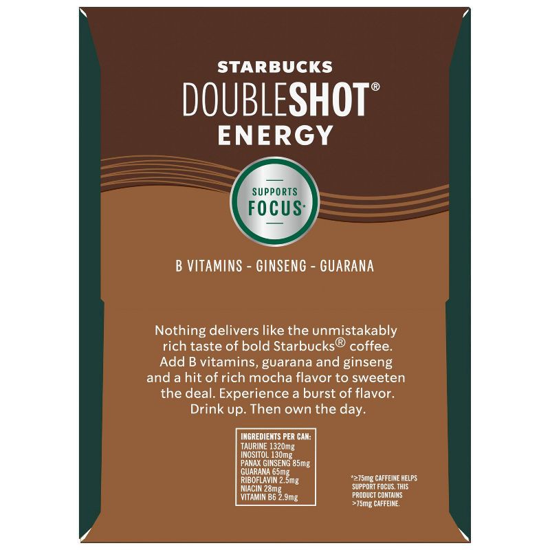 slide 5 of 5, Starbucks RTD Starbucks Doubleshot Energy Mocha - 4pk/11 fl oz Cans, 4 ct; 11 fl oz