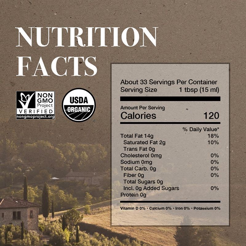 slide 3 of 5, Carapelli 100% Organic Extra Virgin Olive Oil - 16.9 fl oz, 16.9 fl oz