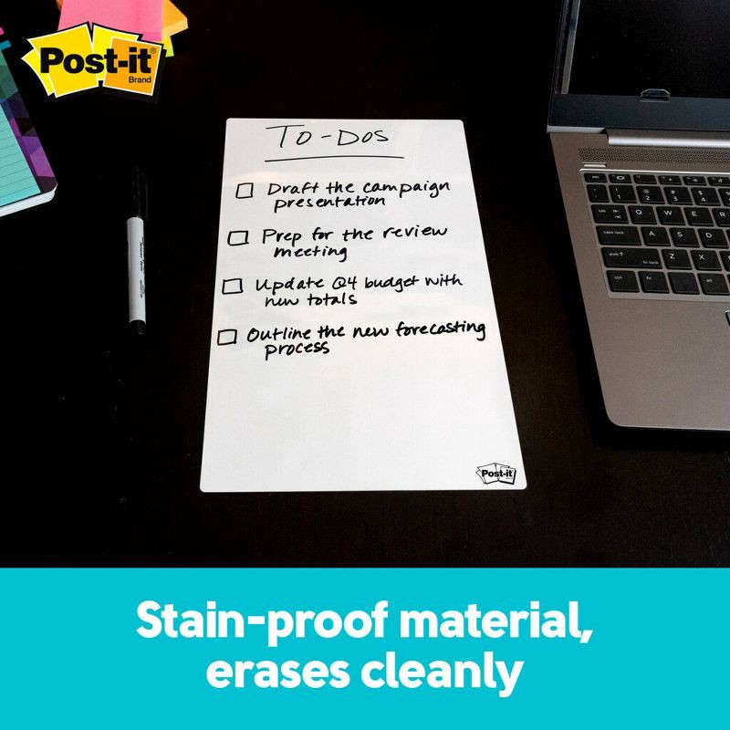 slide 4 of 10, Post-it 3pk 7" x 11.3" Super Sticky Dry Erase Sheets, 3 ct