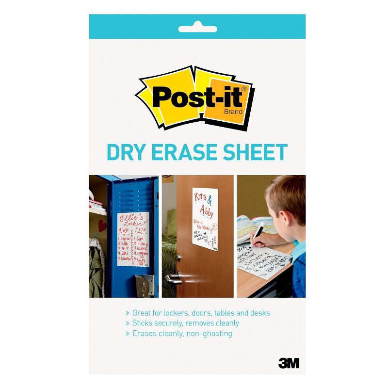 slide 1 of 10, Post-it 3pk 7" x 11.3" Super Sticky Dry Erase Sheets, 3 ct