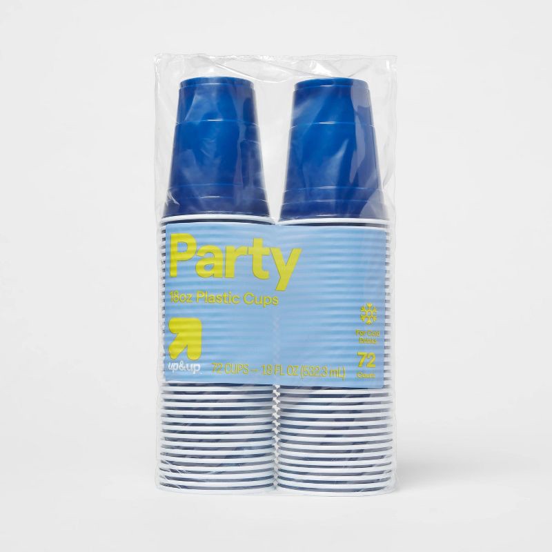slide 1 of 3, up&up Disposable Blue Plastic Cups - 72ct/18oz - up & up™, 72 ct, 18 oz