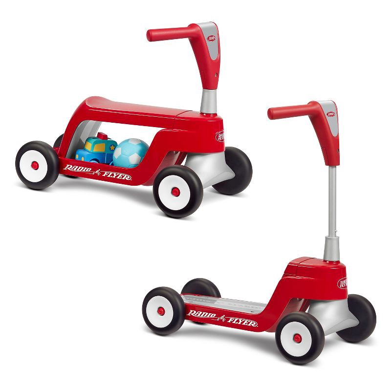 slide 1 of 10, Radio Flyer Scoot 2 Scooter - Red: Steel & Plastic, Ages 1-4, 44.1 lbs Capacity, 44.1 lb