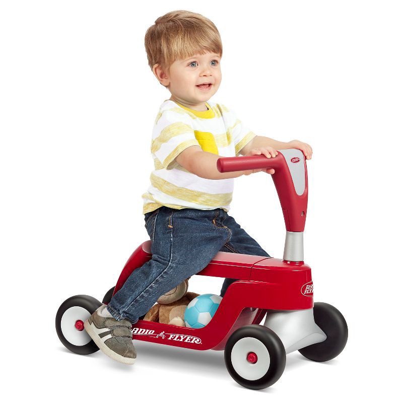 slide 6 of 10, Radio Flyer Scoot 2 Scooter - Red: Steel & Plastic, Ages 1-4, 44.1 lbs Capacity, 44.1 lb