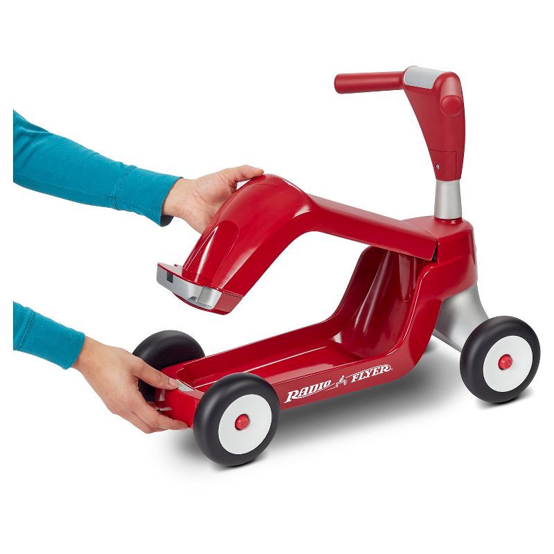 slide 7 of 10, Radio Flyer Scoot 2 Scooter - Red: Steel & Plastic, Ages 1-4, 44.1 lbs Capacity, 44.1 lb
