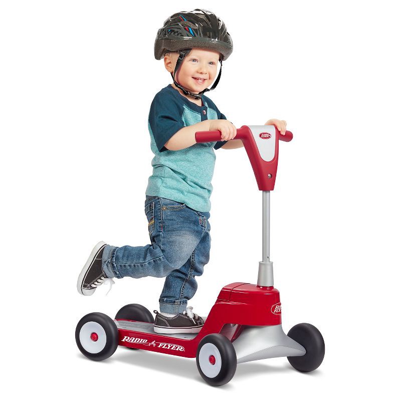 slide 8 of 10, Radio Flyer Scoot 2 Scooter - Red: Steel & Plastic, Ages 1-4, 44.1 lbs Capacity, 44.1 lb