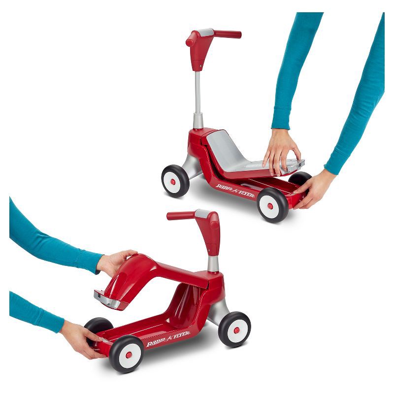 slide 9 of 10, Radio Flyer Scoot 2 Scooter - Red: Steel & Plastic, Ages 1-4, 44.1 lbs Capacity, 44.1 lb