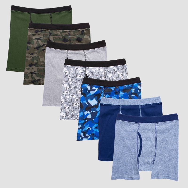 slide 1 of 5, Hanes Boys' Boxer Briefs 6 + 1 Bonus Pack - Colors May Vary M, 1 ct