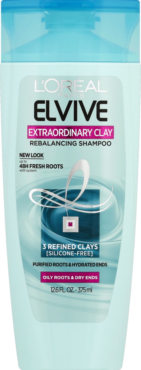 slide 4 of 7, L'Oréal L'Oréal Paris Elvive Extraordinary Clay Rebalancing Shampoo, 12.6 fl oz