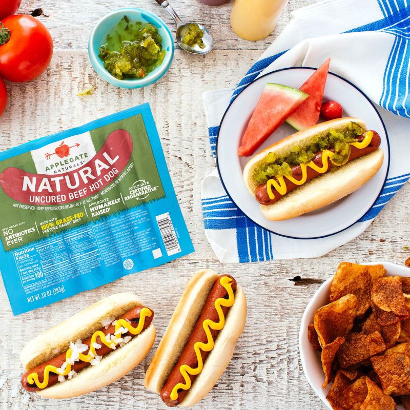 slide 8 of 8, Applegate Farms Applegate Natural Grass-Fed Uncured Beef Hot Dog - 10oz, 10 oz