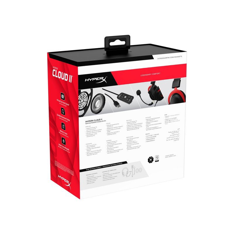 slide 8 of 9, HyperX Cloud II Gaming Headset for PC/PlayStation 4/Xbox One/Series X|S/Nintendo Switch - Red, 1 ct