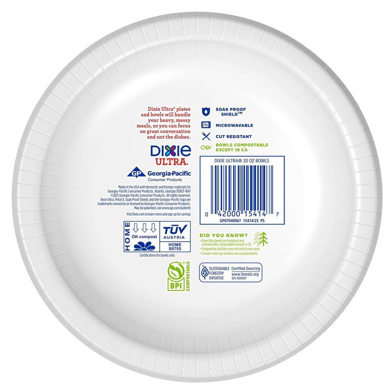 slide 5 of 7, Dixie Ultra Dinner Paper Bowls - 52ct/20oz, 52 ct, 20 oz