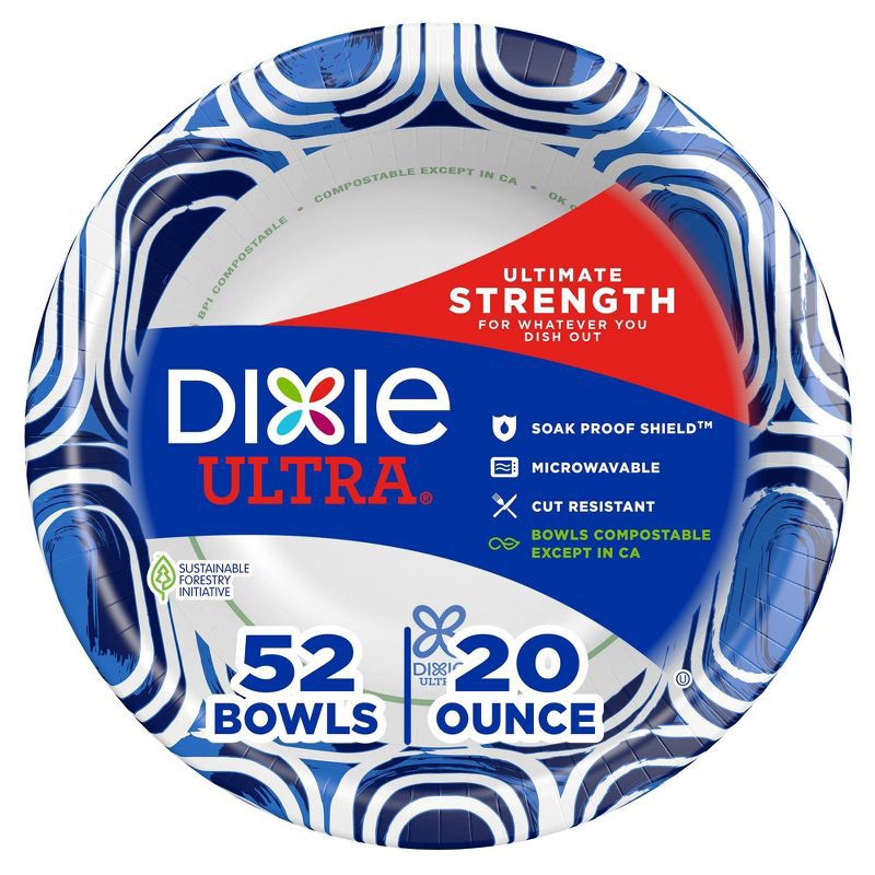 slide 1 of 7, Dixie Ultra Dinner Paper Bowls - 52ct/20oz, 52 ct, 20 oz