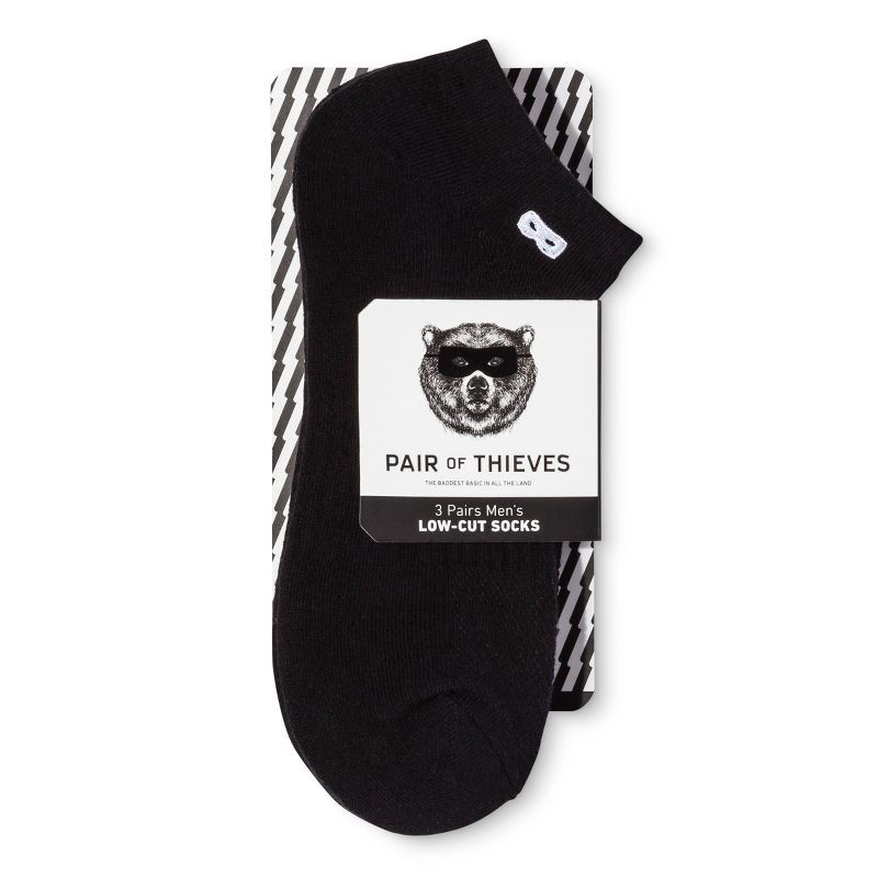 slide 2 of 4, Pair of Thieves Men's Low-Cut Socks 3pk - Black 8-12, 3 ct
