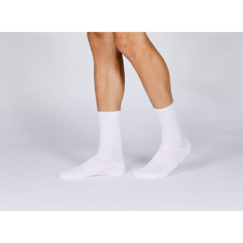 slide 4 of 4, Pair of Thieves Men's Solid Crew Socks 3pk - White 6-12, 3 ct