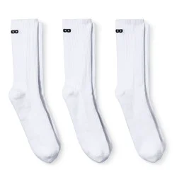 Pair of Thieves Men's Solid Crew Socks 3pk - White 6-12