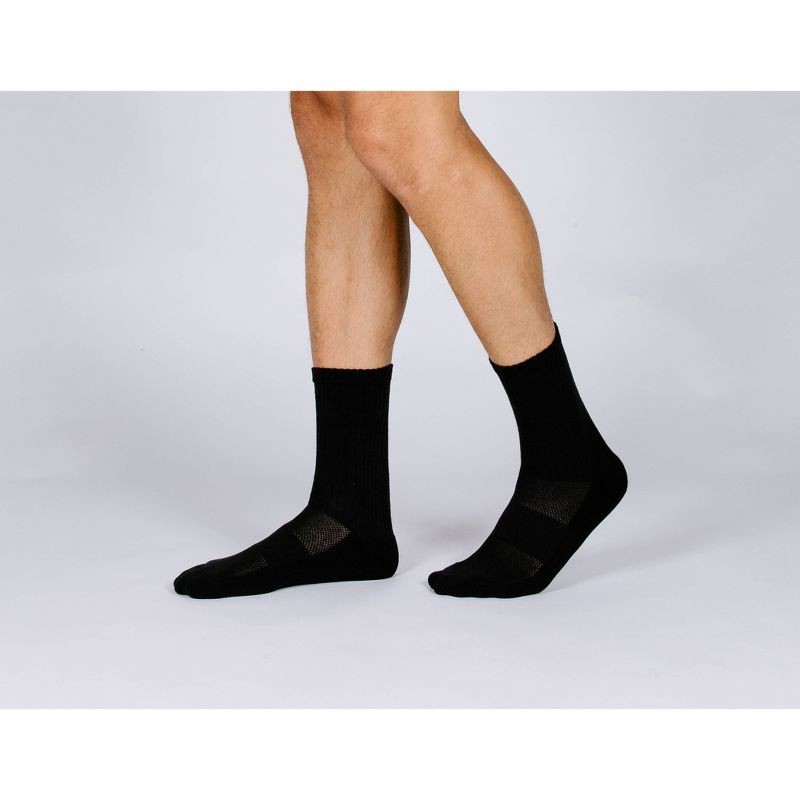 slide 4 of 4, Pair of Thieves Men's Solid Crew Socks 3pk - Black 8-12, 3 ct