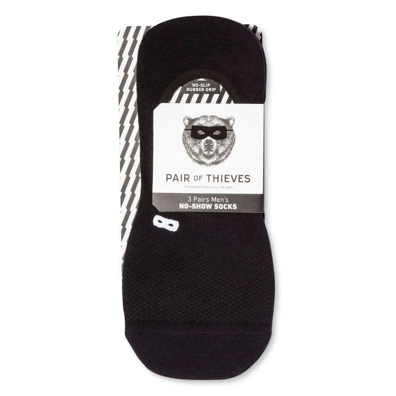 slide 2 of 4, Pair of Thieves Men's Liner Socks 3pk - Black 8-12, 3 ct