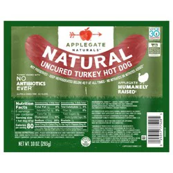 Applegate Farms Applegate Natural Uncured Turkey Hot Dog - 10oz