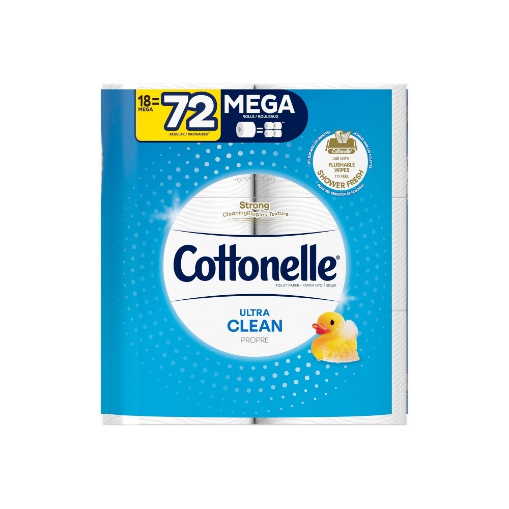 slide 9 of 11, Cottonelle Ultra CleanCare Toilet Paper - 18 Mega Rolls, 6120 ct