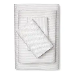Full Striped Microfiber Sheet Set Gray - Room Essentials™