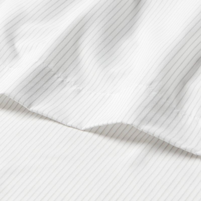 slide 3 of 4, Queen Striped Microfiber Sheet Set Gray - Room Essentials™: Polyester, Peached Finish, OEKO-TEX Certified, 1 ct