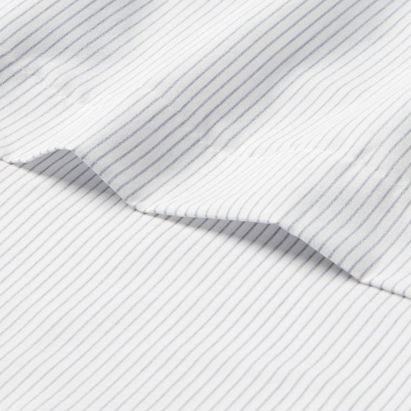 slide 3 of 4, Queen Striped Microfiber Sheet Set Blue - Room Essentials™: Polyester, Peached Finish, OEKO-TEX Certified, 1 ct