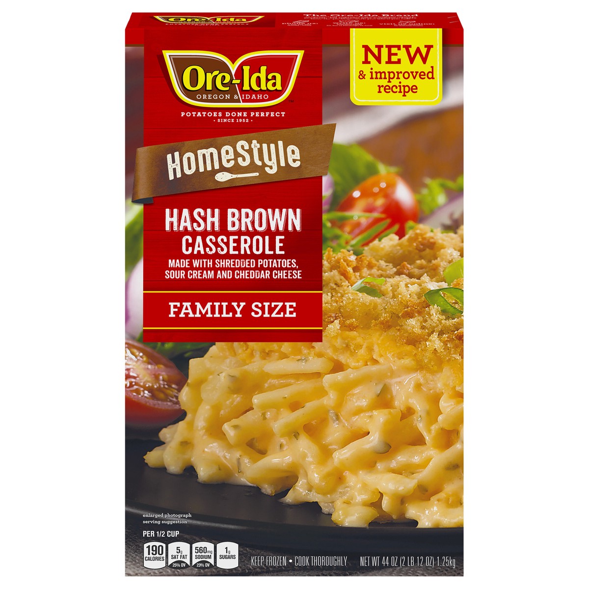 slide 14 of 14, Ore-Ida Home Style Hash Brown Casserole Frozen Side Dish Family Size, 44 oz Box, 44 oz