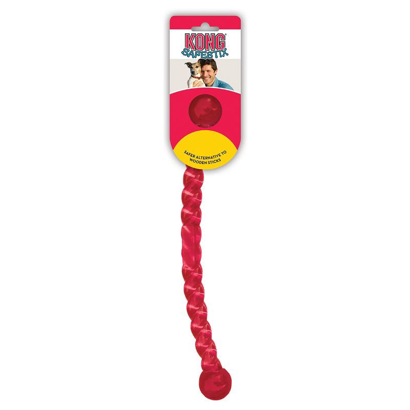 slide 2 of 3, KONG Safestix Fetch & Tug Dog Toy - Red - Small, 1 ct