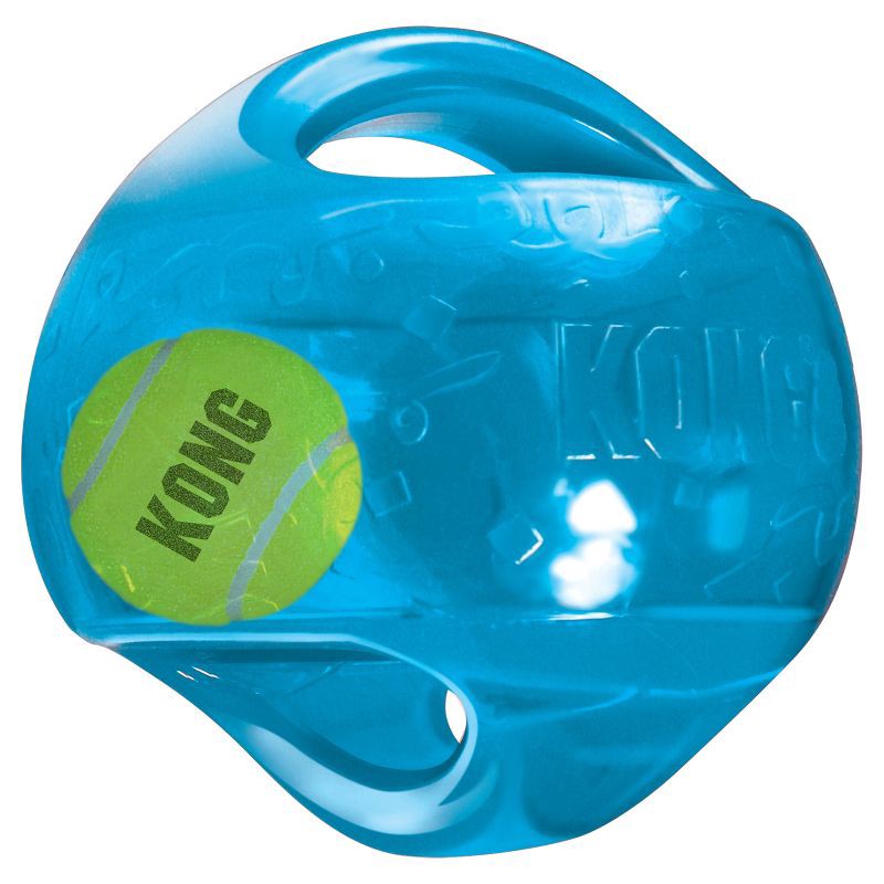 slide 1 of 3, KONG 2-in-1 Jumbler Interactive Dog Toy - Blue - M/L, 1 ct