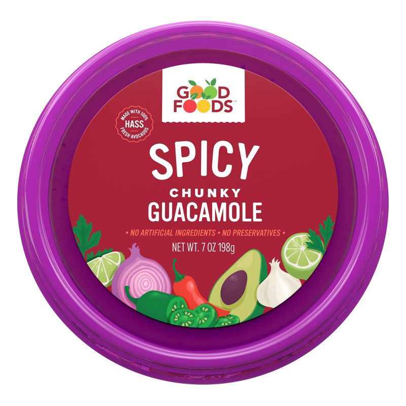 slide 1 of 1, Good Foods Spicy Chunky Guacamole - 7oz, 7 oz