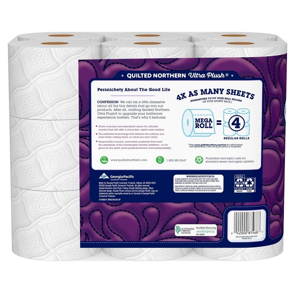 slide 2 of 4, Quilted Northern Ultra Plush Toilet Paper - 18 Mega Rolls, 1 ct