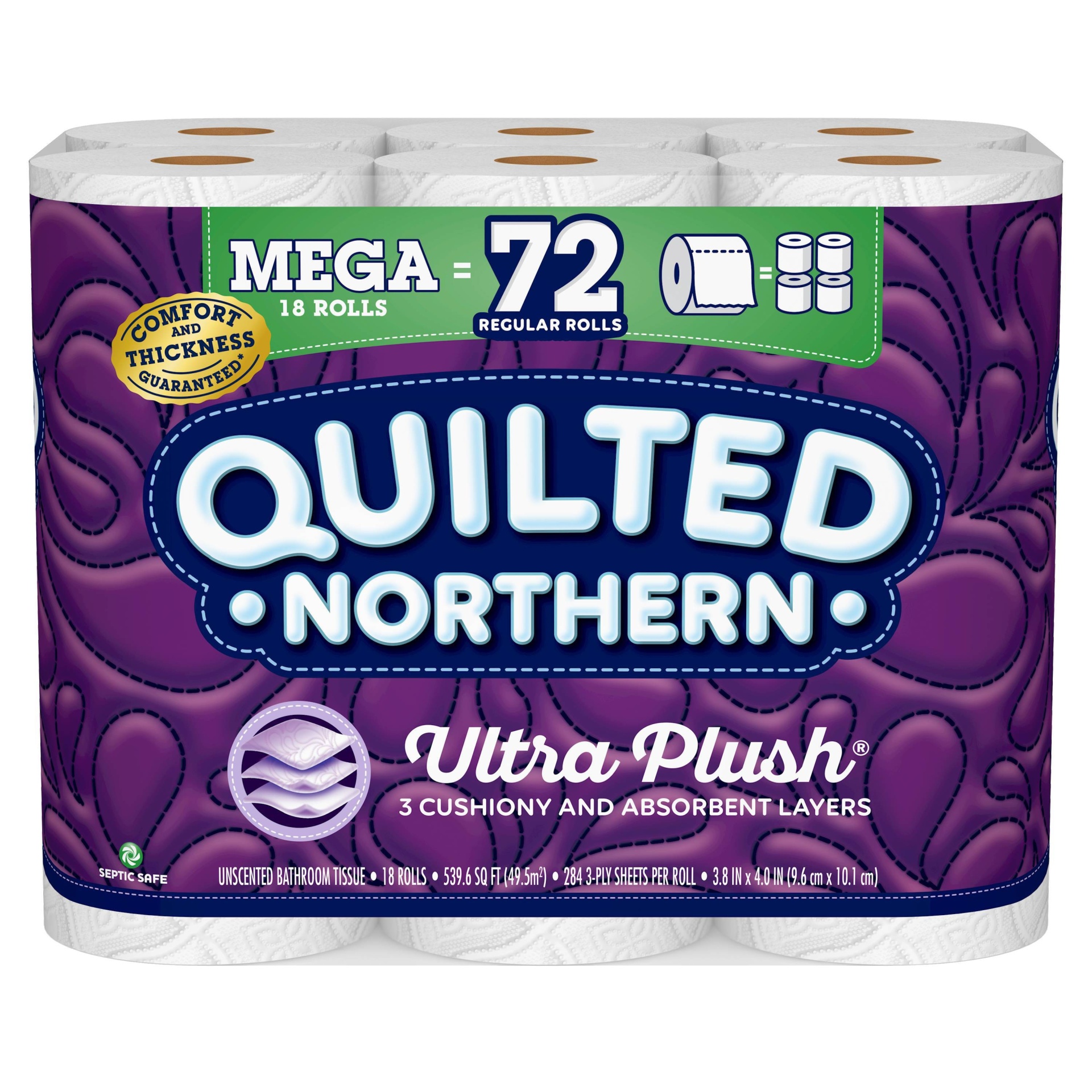 slide 1 of 4, Quilted Northern Ultra Plush Toilet Paper - 18 Mega Rolls, 1 ct