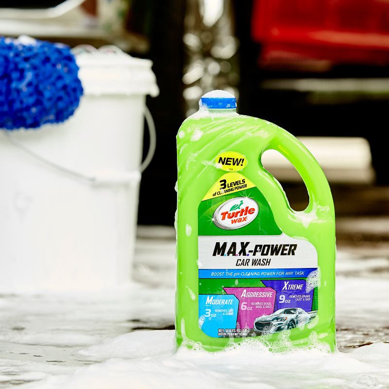 slide 3 of 9, Turtle Wax MAX-Power Car Wash 100 fl oz: Liquid Automotive Cleaner, Removes Grease & Dirt, Scented Car Soap, 100 fl oz