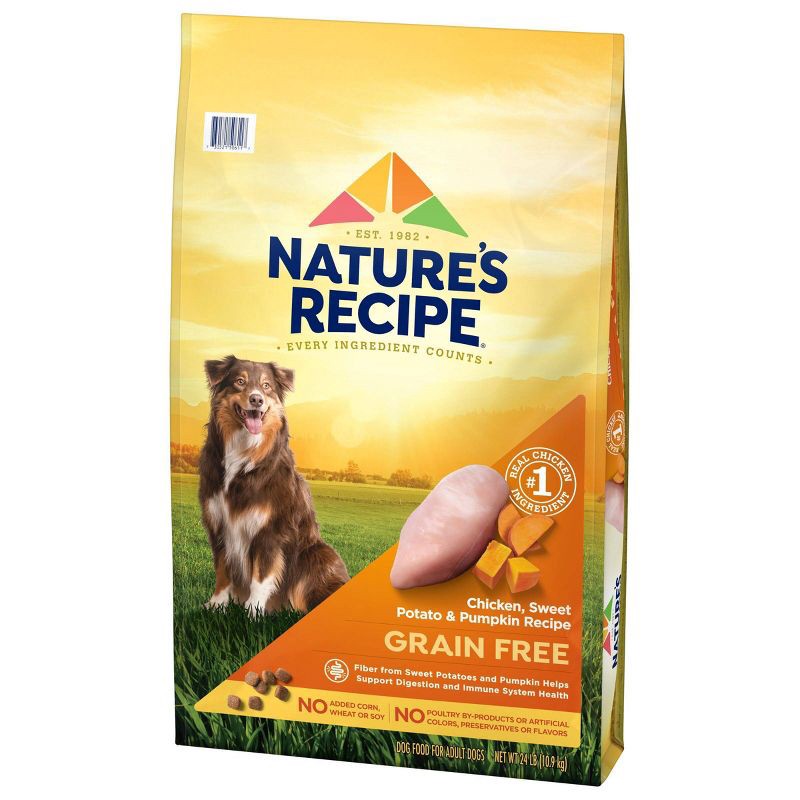 slide 6 of 9, Nature's Recipe Grain Free Chicken, Sweet Potato & Pumpkin Recipe Adult Dry Dog Food - 24lbs, 24 lb