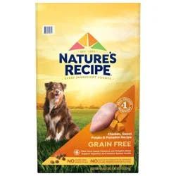 Nature's Recipe Grain Free Chicken, Sweet Potato & Pumpkin Recipe Adult Dry Dog Food - 24lbs