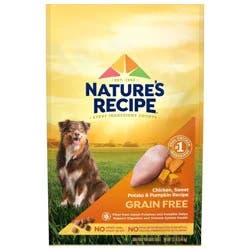 Nature's Recipe Grain Free Chicken, Sweet Potato & Pumpkin Recipe Adult Dry Dog Food - 12lbs