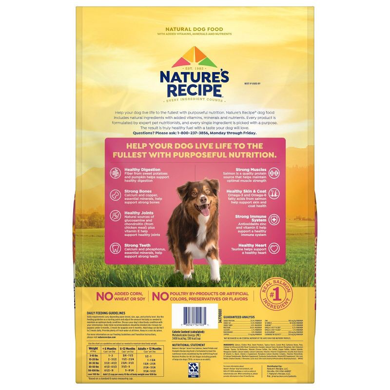 slide 2 of 8, Nature's Recipe Grain Free Salmon, Sweet Potato & Pumpkin Recipe Dry Dog Food - 12lbs, 12 lb