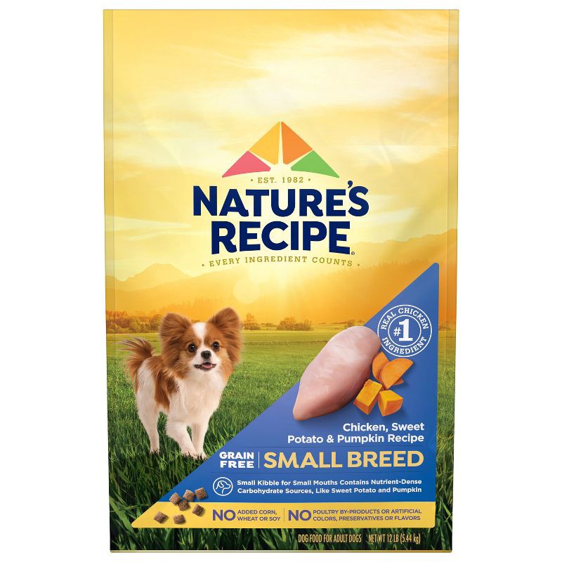 slide 1 of 9, Nature's Recipe Grain Free Chicken, Sweet Potato & Pumpkin Recipe Small Breed Adult Dry Dog Food - 12lbs, 12 lb