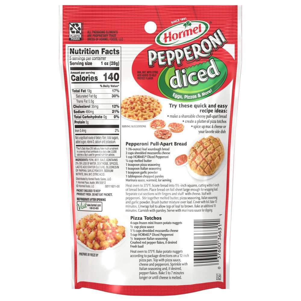 slide 2 of 2, Hormel Diced Pepperoni, 5 oz