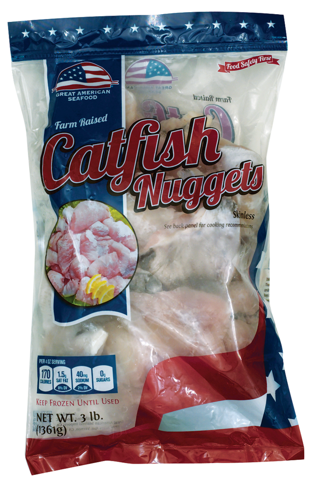 slide 1 of 1, Great American Seafood Frozen Catfish Nuggets, 3 lb