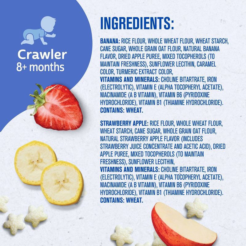 slide 9 of 9, Gerber Baby Food Strawberry Apple & Banana Puffs Variety Pack Baby Snack - 4ct/1.48oz, 4 ct, 1.48 oz