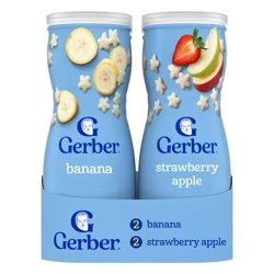 Gerber Baby Food Strawberry Apple & Banana Puffs Variety Pack Baby Snack - 4ct/1.48oz
