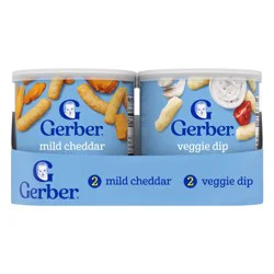Gerber Baby Food Mild Cheddar and Veggie Dip Crunchies Value Pack Baby Snack - 1.48oz/4pk