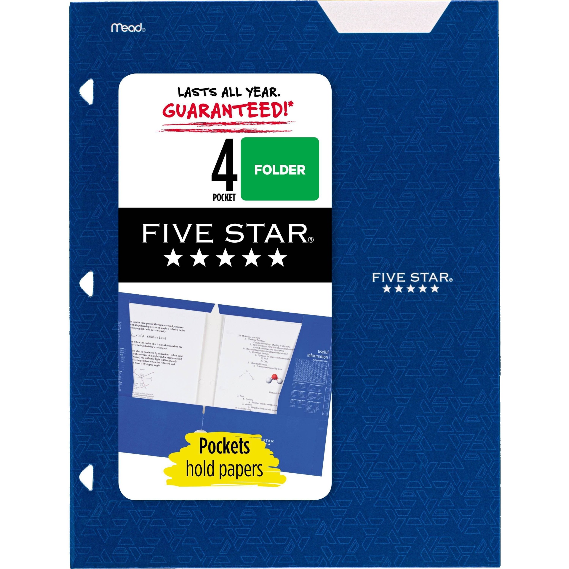 Five Star 4 Pocket Paper Folder Blue 1 ct