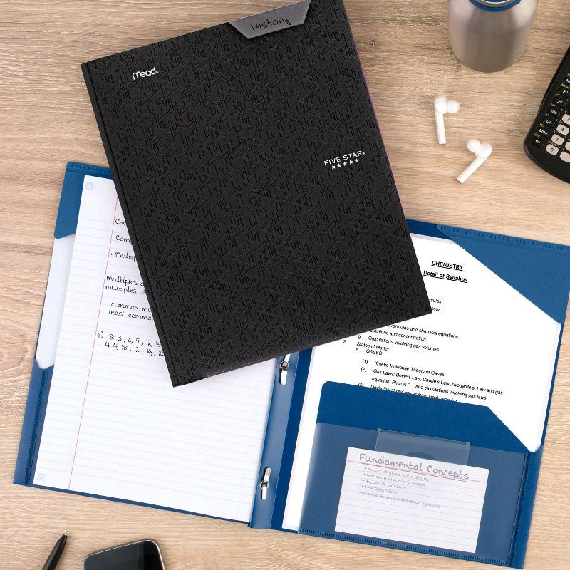 Five Star 2 Pocket Plastic Folder with Prongs Black 1 ct Shipt