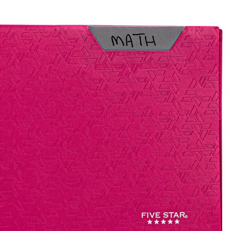 slide 3 of 8, Five Star 2 Pocket Plastic Folder with Prongs Pink, 1 ct